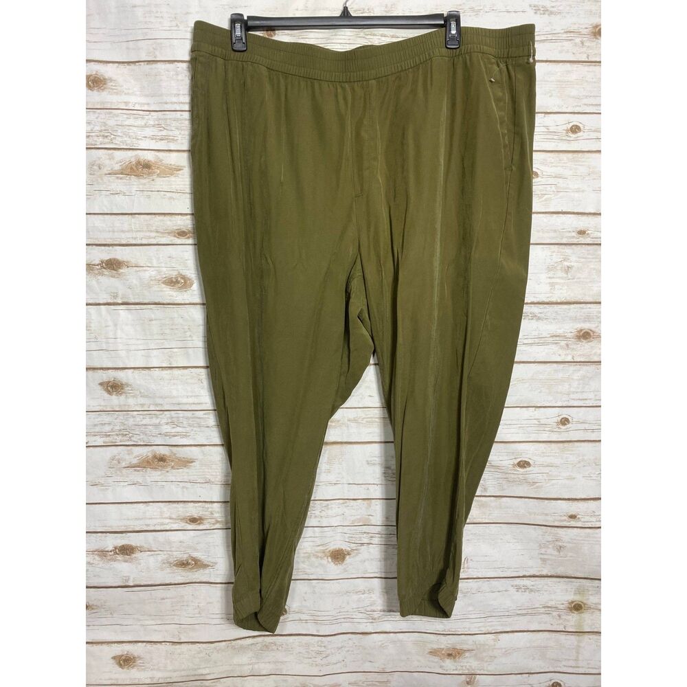 Old Navy Women Plus High-Waisted Elastic Cuff Jogger Pants‎ Olive Green Size 4X